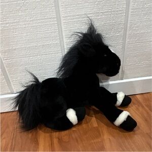 Adorable Black Stuffed Horse Toy